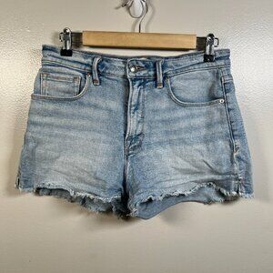 Good American High Rise Denim Shorts Size 4/27 Blue Denim Stretch High Waist